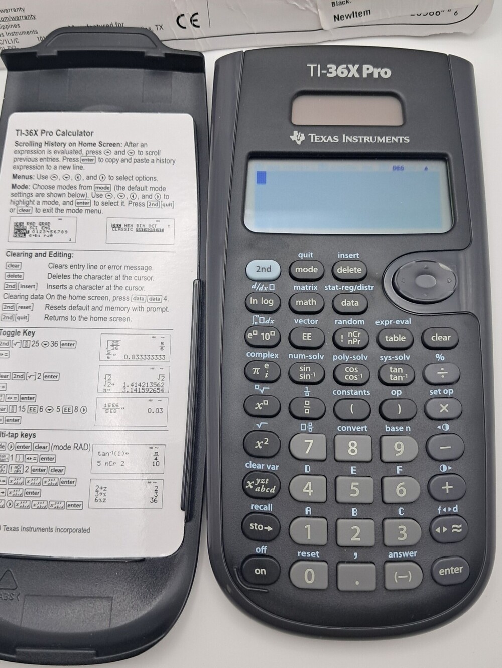 Texas Instruments TI-36X Pro Scientific Calculator 4-Line w/ Cover Black